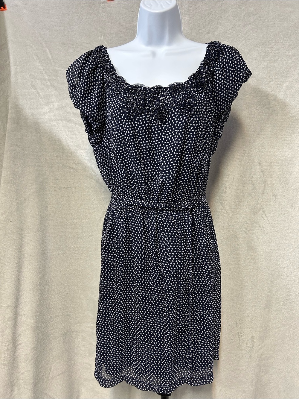 Max Studio Black Dress with White Heart Dot Print
